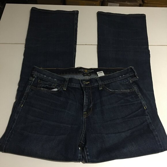 Lucky Brand Sweet N Low Womens Jeans Size 12/31 Dark Wash Distressed - Picture 2 of 13